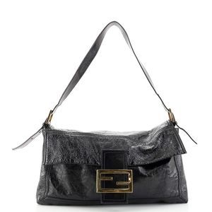 Fendi Giant Baguette Patent Black